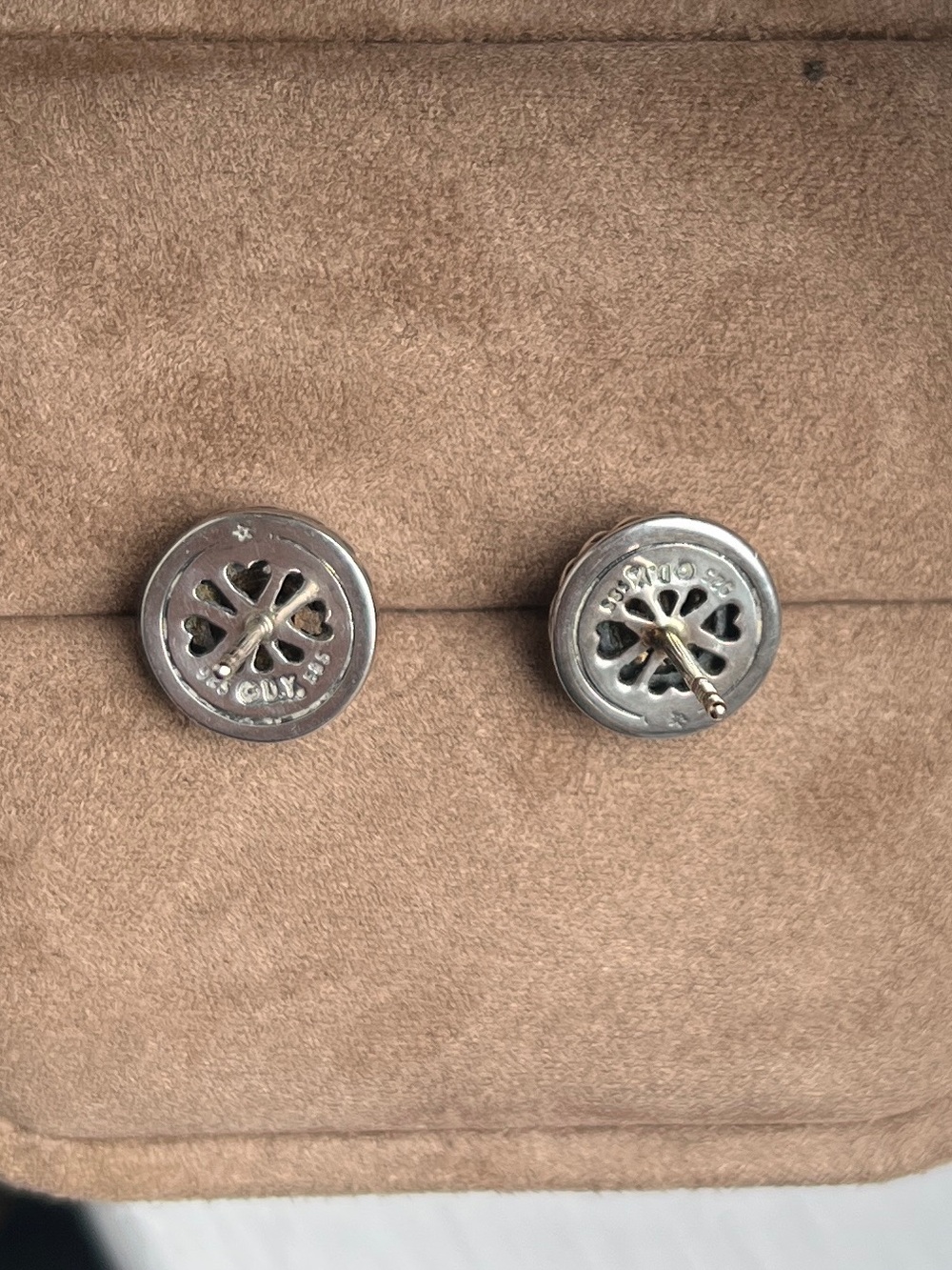 David Yurman Sterling Silver & 14K Gold Cable Dome "Cookie" Stud Earrings - Picture 3 of 6